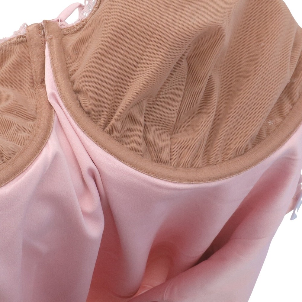 NWT House of CB Adriana Rosehill Pink Satin Lace Inset Underwire Mini Dress XL - Picture 8 of 10